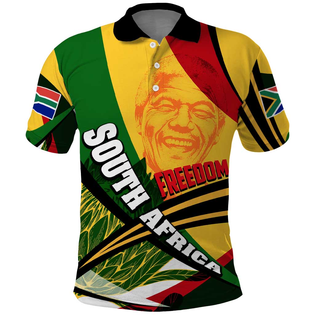 South Africa Freedom Day Polo Shirt Mandela Legacy National Pride Protea Flower