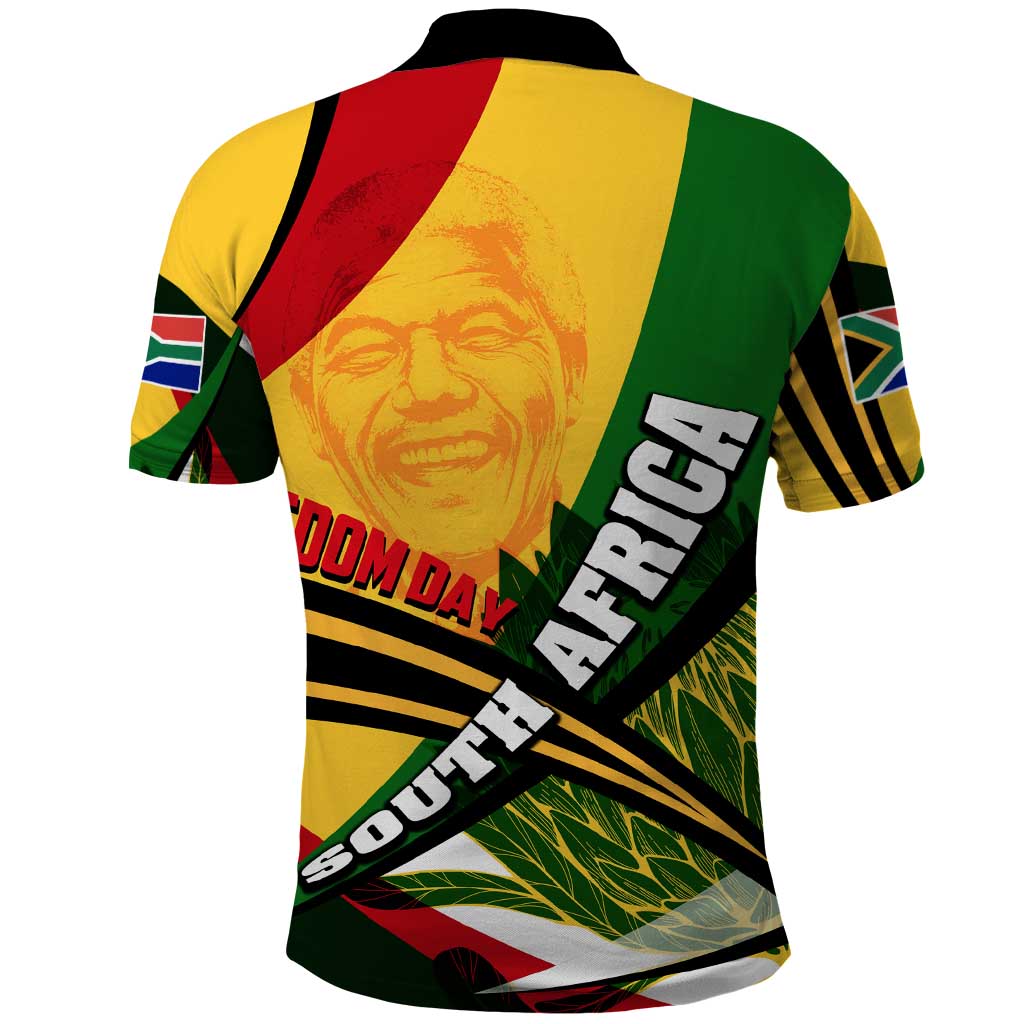 South Africa Freedom Day Polo Shirt Mandela Legacy National Pride Protea Flower