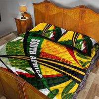 South Africa Freedom Day Quilt Bed Set Mandela Legacy National Pride Protea Flower