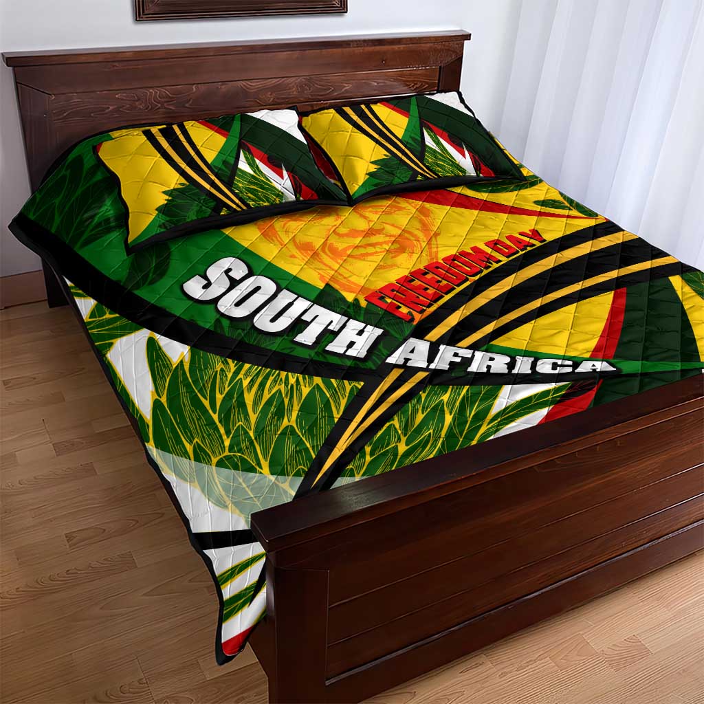 South Africa Freedom Day Quilt Bed Set Mandela Legacy National Pride Protea Flower
