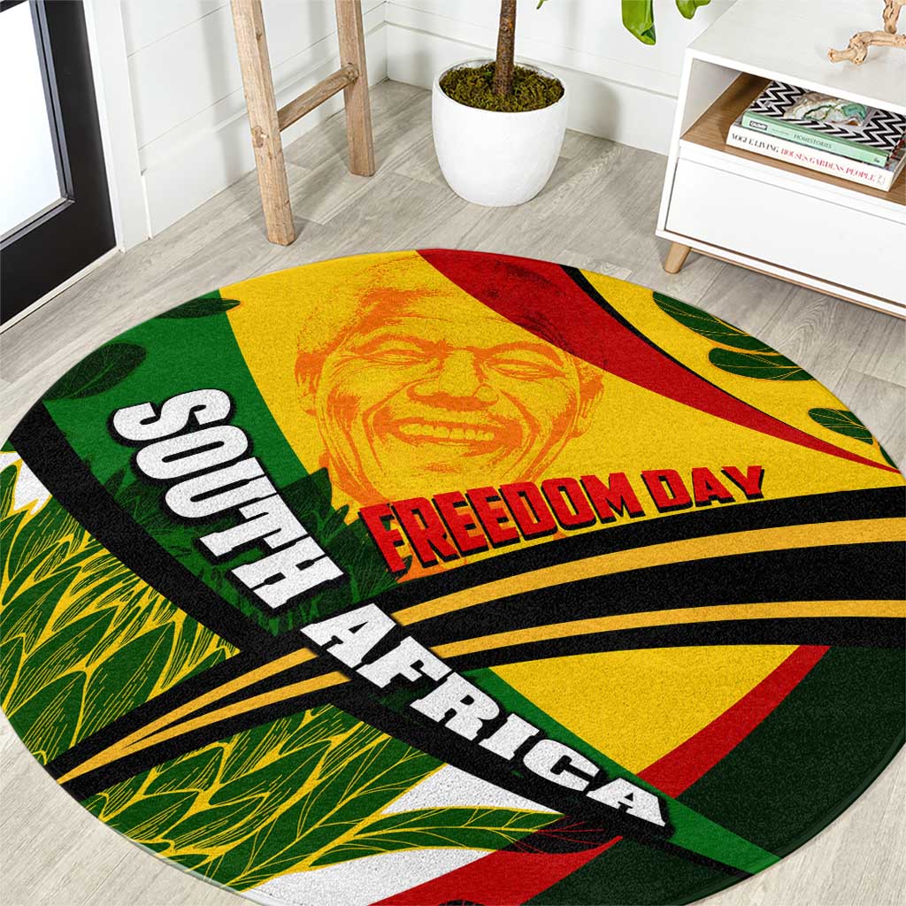 South Africa Freedom Day Round Carpet Mandela Legacy National Pride Protea Flower