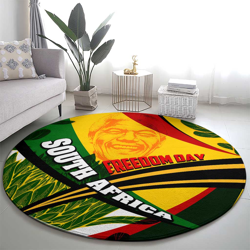South Africa Freedom Day Round Carpet Mandela Legacy National Pride Protea Flower