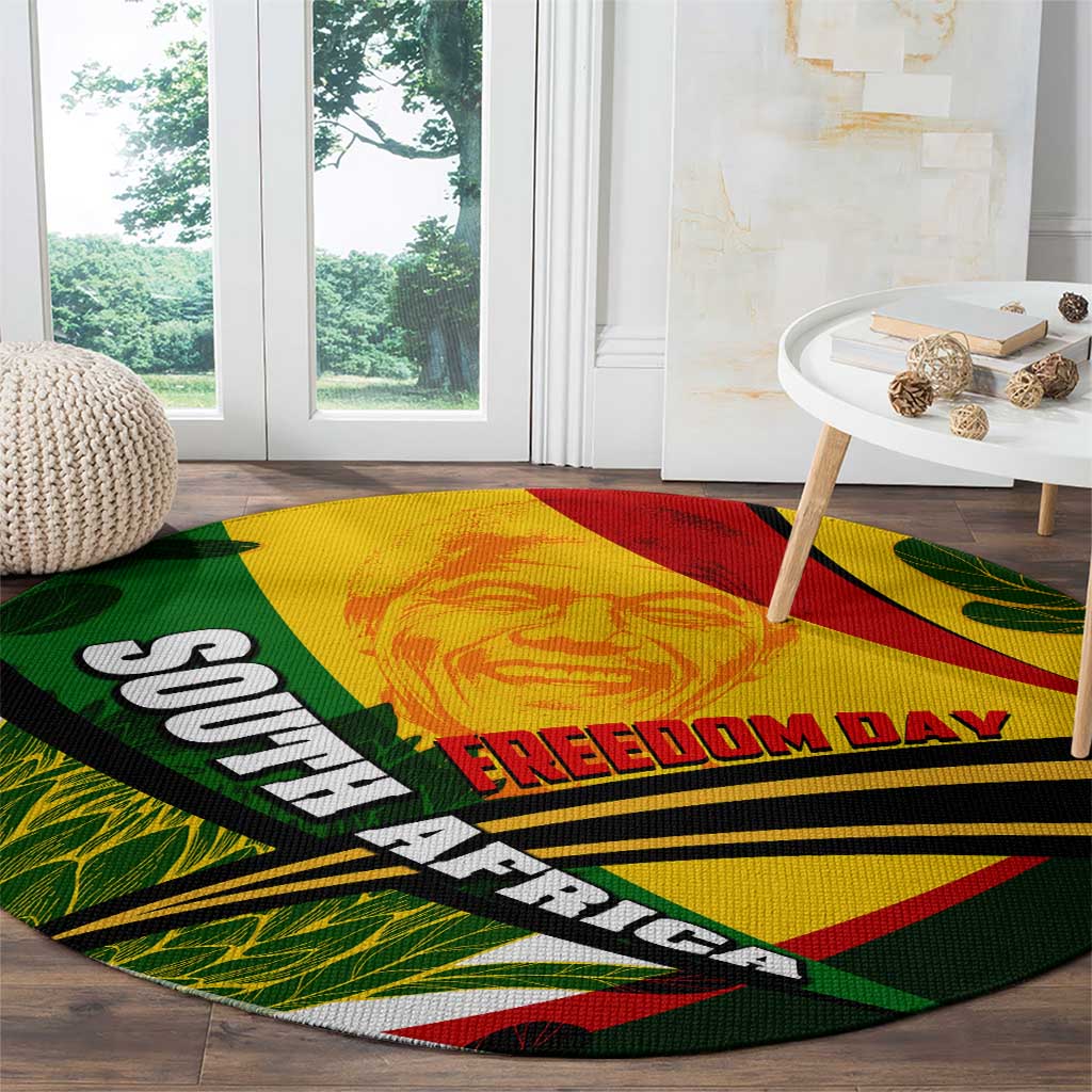 South Africa Freedom Day Round Carpet Mandela Legacy National Pride Protea Flower
