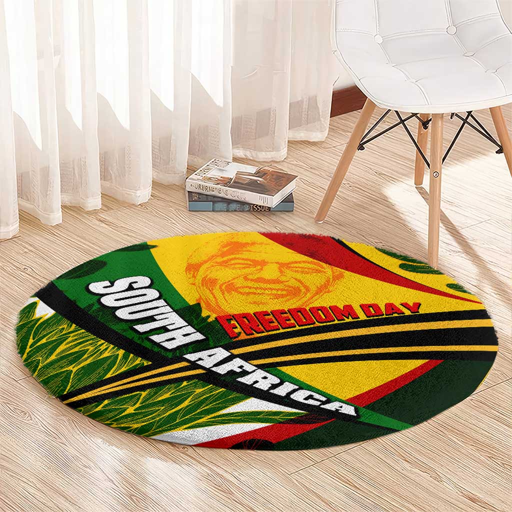 South Africa Freedom Day Round Carpet Mandela Legacy National Pride Protea Flower