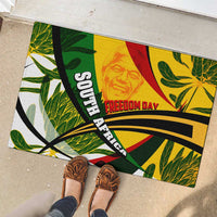 South Africa Freedom Day Rubber Doormat Mandela Legacy National Pride Protea Flower