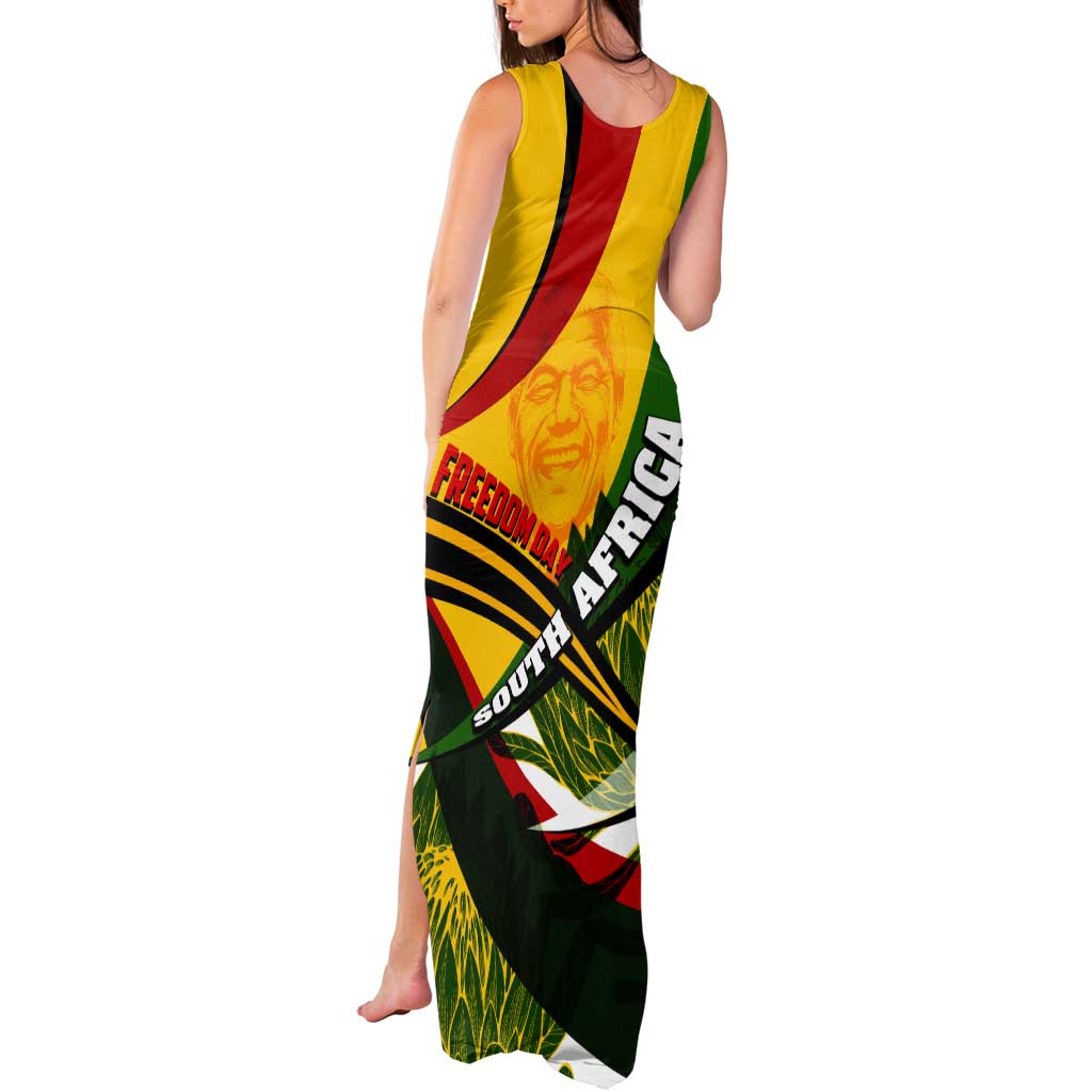 South Africa Freedom Day Tank Maxi Dress Mandela Legacy National Pride Protea Flower