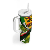 South Africa Freedom Day Tumbler With Handle Mandela Legacy National Pride Protea Flower