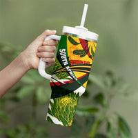 South Africa Freedom Day Tumbler With Handle Mandela Legacy National Pride Protea Flower