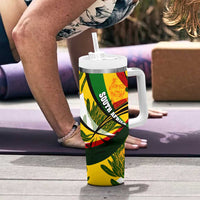 South Africa Freedom Day Tumbler With Handle Mandela Legacy National Pride Protea Flower