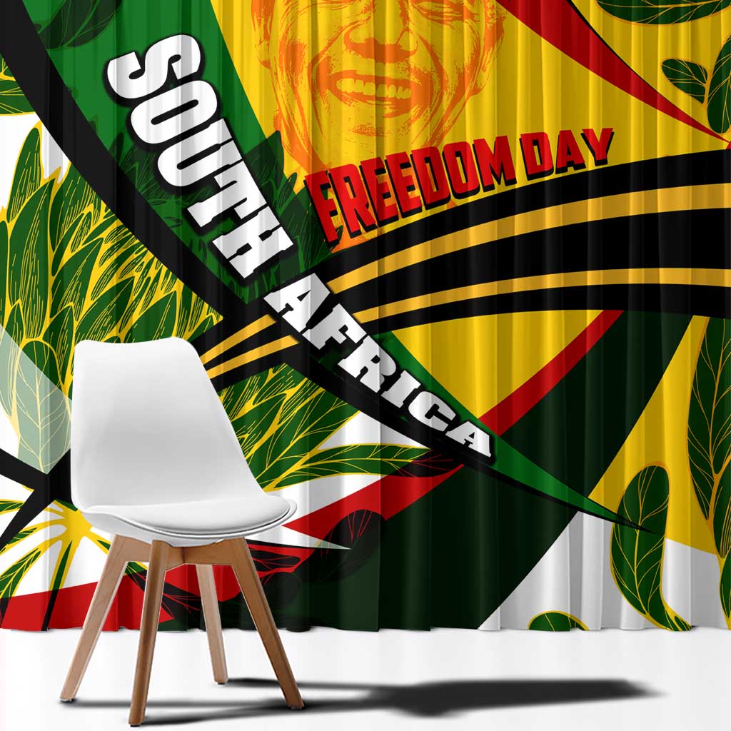 South Africa Freedom Day Window Curtain Mandela Legacy National Pride Protea Flower