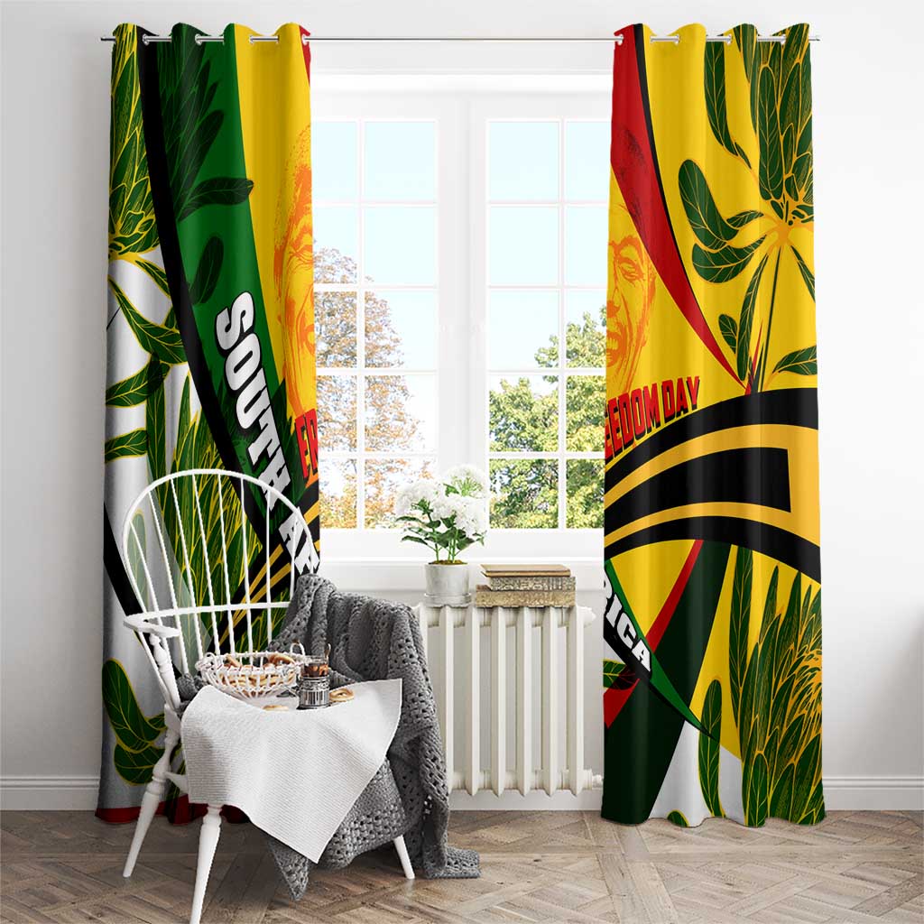 South Africa Freedom Day Window Curtain Mandela Legacy National Pride Protea Flower