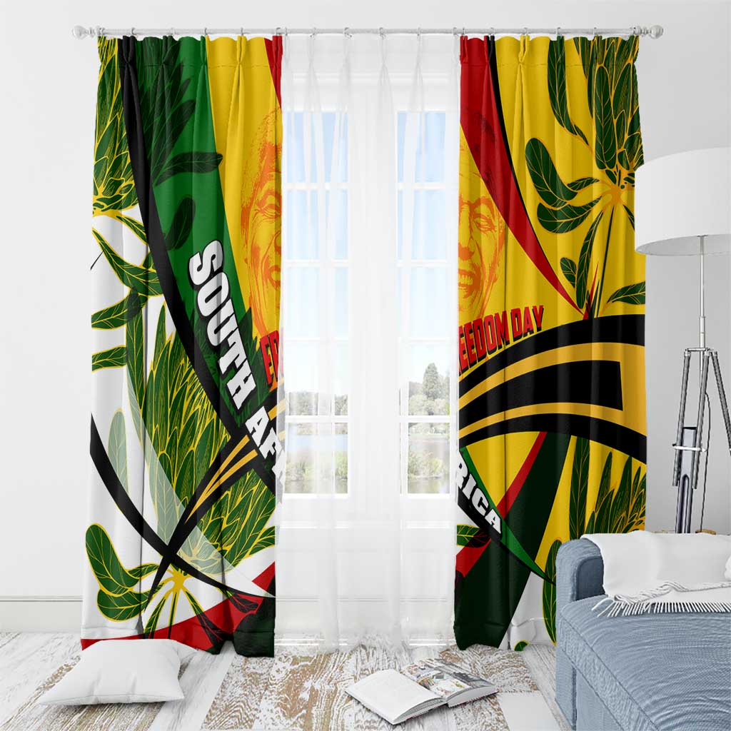 South Africa Freedom Day Window Curtain Mandela Legacy National Pride Protea Flower