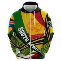 South Africa Freedom Day Zip Hoodie Mandela Legacy National Pride Protea Flower