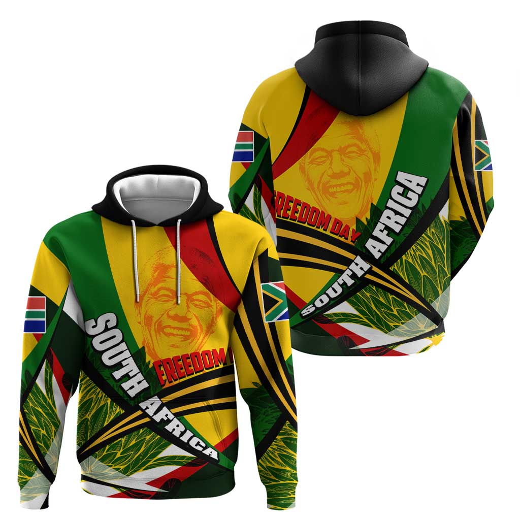 South Africa Freedom Day Zip Hoodie Mandela Legacy National Pride Protea Flower