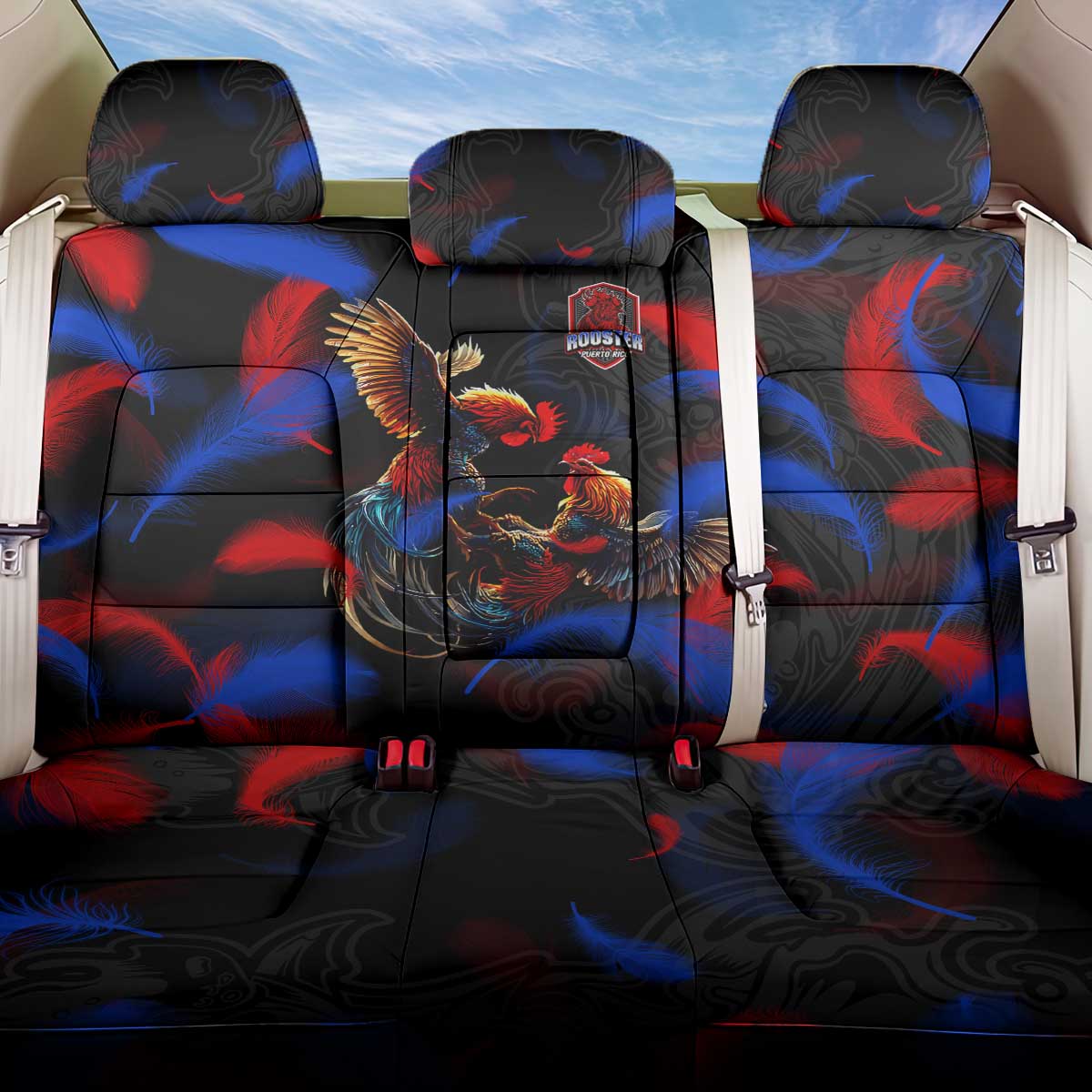 Puerto Rican Rooster Back Car Seat Cover Puerto Rico Pride and Power Spirit