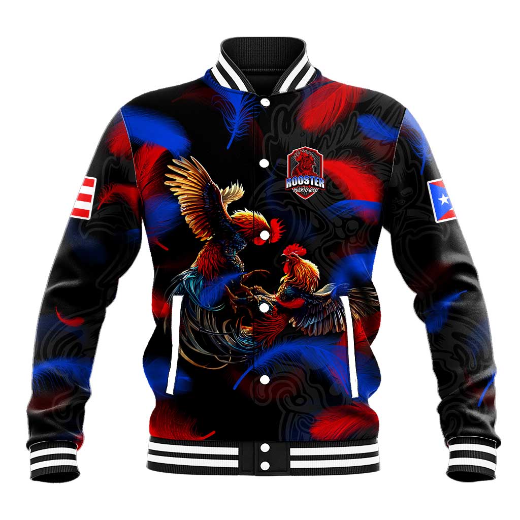 Puerto Rican Rooster Baseball Jacket Puerto Rico Pride and Power Spirit