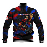 Puerto Rican Rooster Baseball Jacket Puerto Rico Pride and Power Spirit