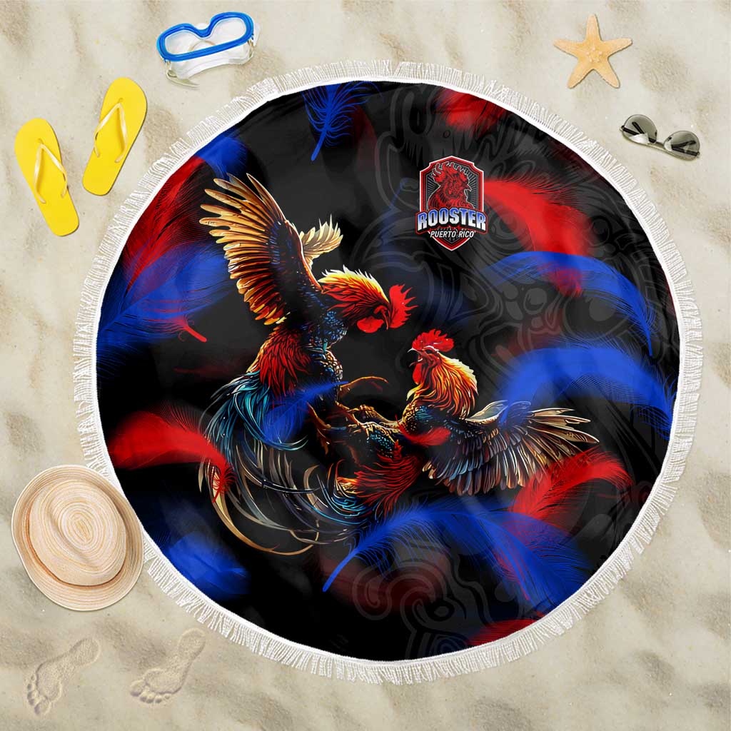 Puerto Rican Rooster Beach Blanket Puerto Rico Pride and Power Spirit