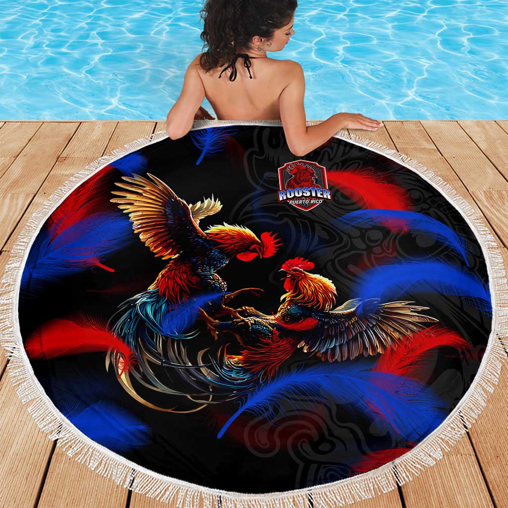 Puerto Rican Rooster Beach Blanket Puerto Rico Pride and Power Spirit