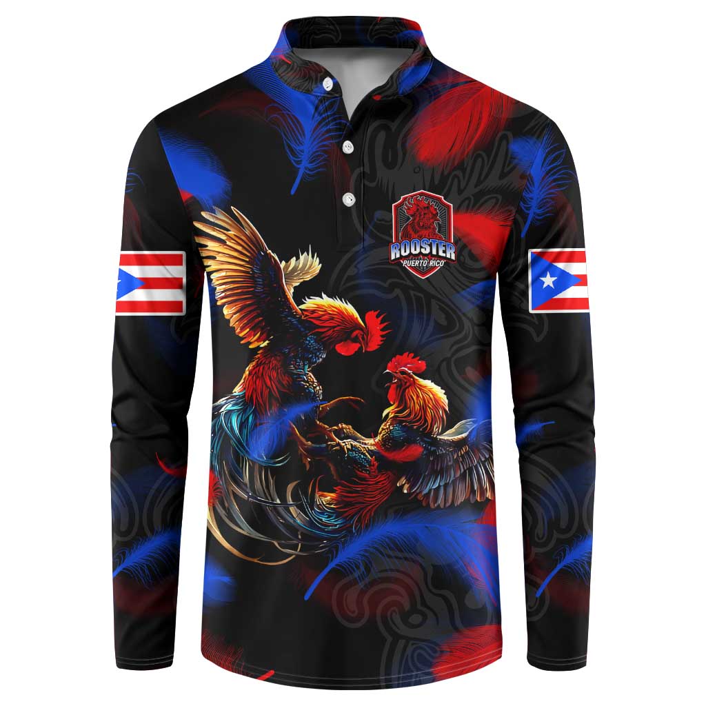 Puerto Rican Rooster Button Sweatshirt Puerto Rico Pride and Power Spirit