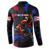 Puerto Rican Rooster Button Sweatshirt Puerto Rico Pride and Power Spirit