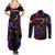 Puerto Rican Rooster Couples Matching Summer Maxi Dress and Long Sleeve Button Shirt Puerto Rico Pride and Power Spirit