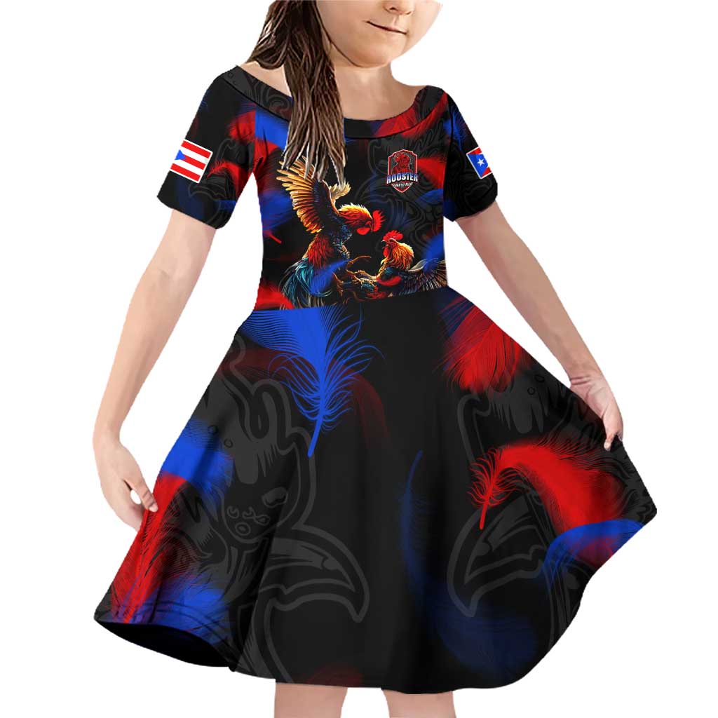 Puerto Rican Rooster Family Matching Off Shoulder Short Dress and Hawaiian Shirt Puerto Rico Pride and Power Spirit