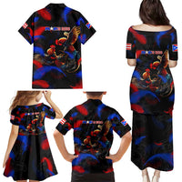 Puerto Rican Rooster Family Matching Puletasi and Hawaiian Shirt Puerto Rico Pride and Power Spirit