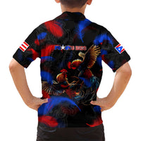 Puerto Rican Rooster Family Matching Short Sleeve Bodycon Dress and Hawaiian Shirt Puerto Rico Pride and Power Spirit
