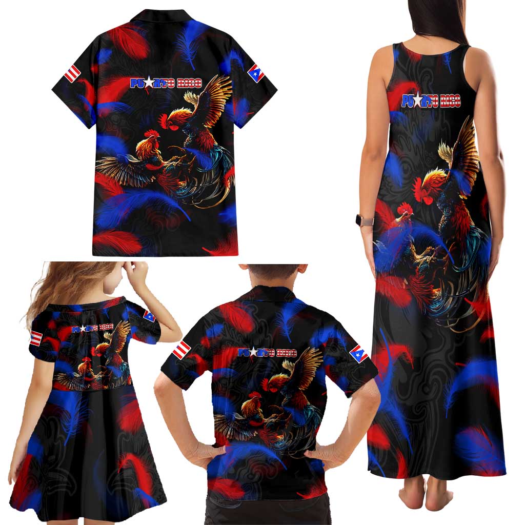 Puerto Rican Rooster Family Matching Tank Maxi Dress and Hawaiian Shirt Puerto Rico Pride and Power Spirit