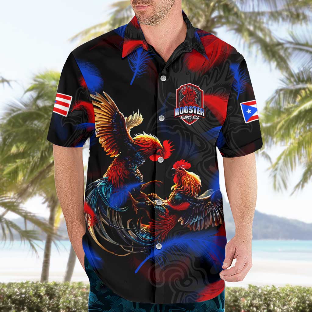 Puerto Rican Rooster Hawaiian Shirt Puerto Rico Pride and Power Spirit