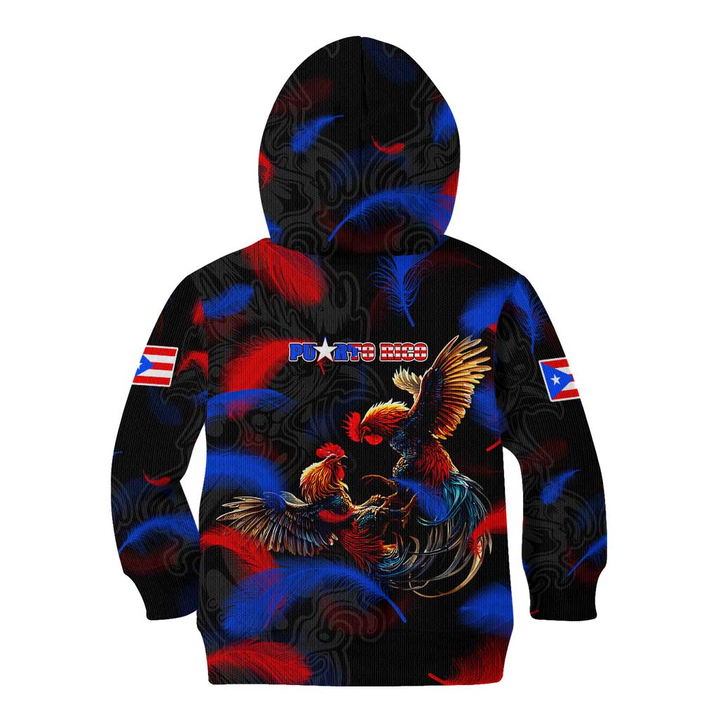 Puerto Rican Rooster Kid Hoodie Puerto Rico Pride and Power Spirit