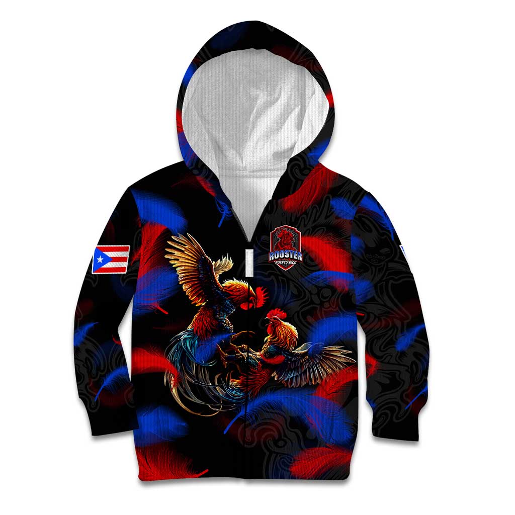 Puerto Rican Rooster Kid Hoodie Puerto Rico Pride and Power Spirit