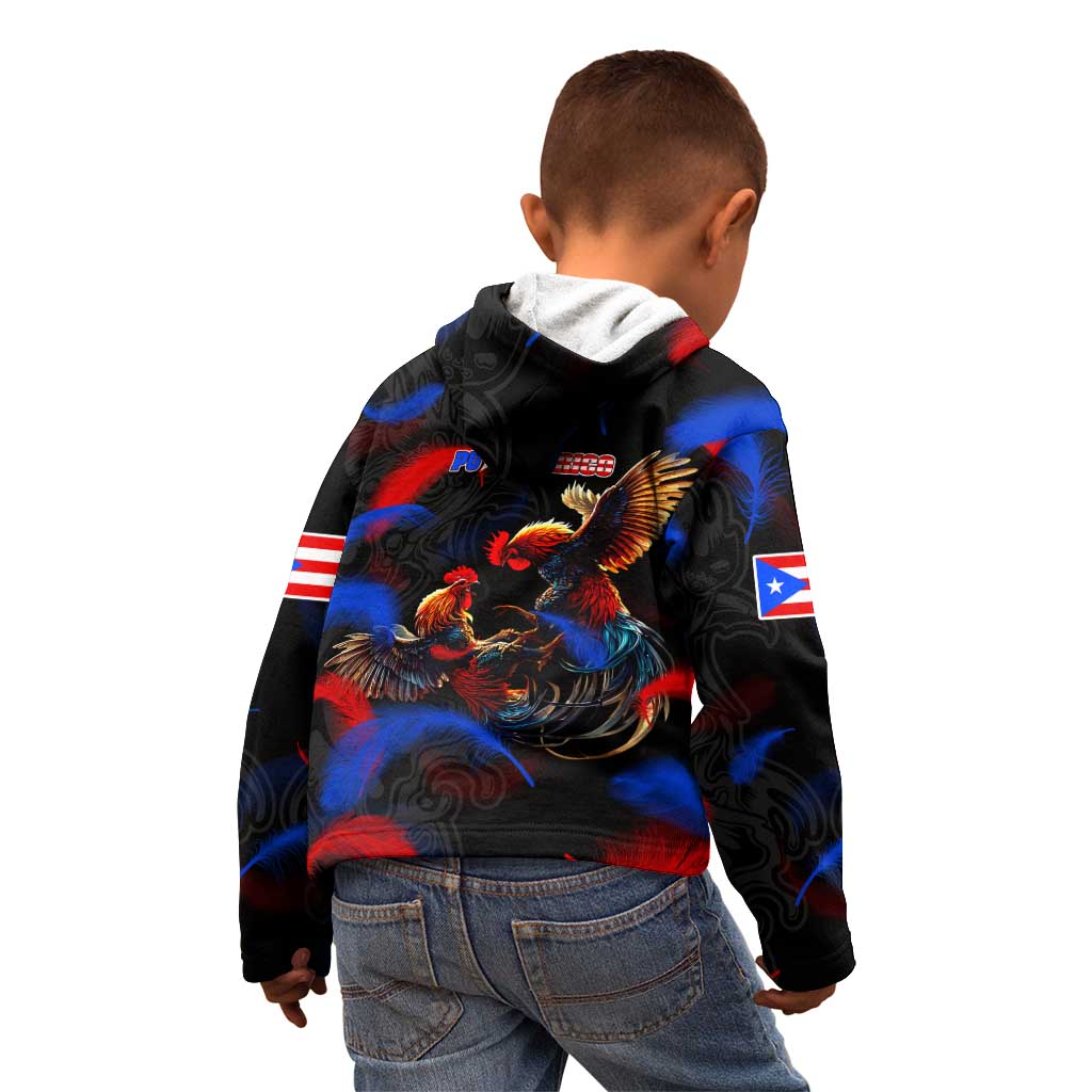 Puerto Rican Rooster Kid Hoodie Puerto Rico Pride and Power Spirit