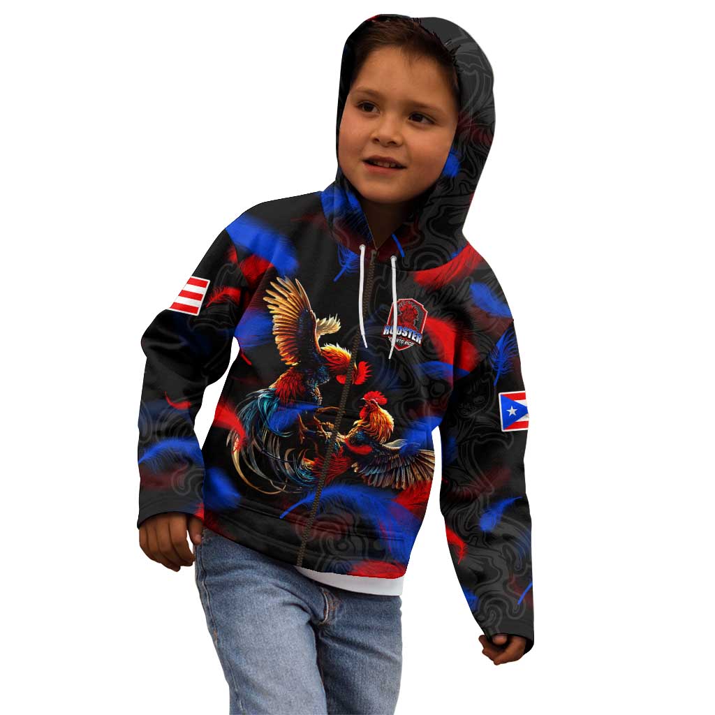 Puerto Rican Rooster Kid Hoodie Puerto Rico Pride and Power Spirit