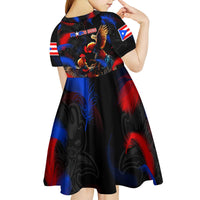 Puerto Rican Rooster Kid Short Sleeve Dress Puerto Rico Pride and Power Spirit
