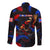 Puerto Rican Rooster Long Sleeve Button Shirt Puerto Rico Pride and Power Spirit