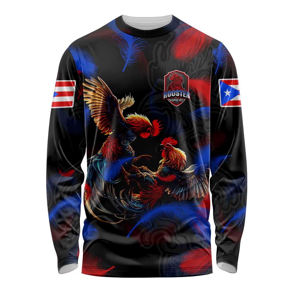 Puerto Rican Rooster Long Sleeve Shirt Puerto Rico Pride and Power Spirit