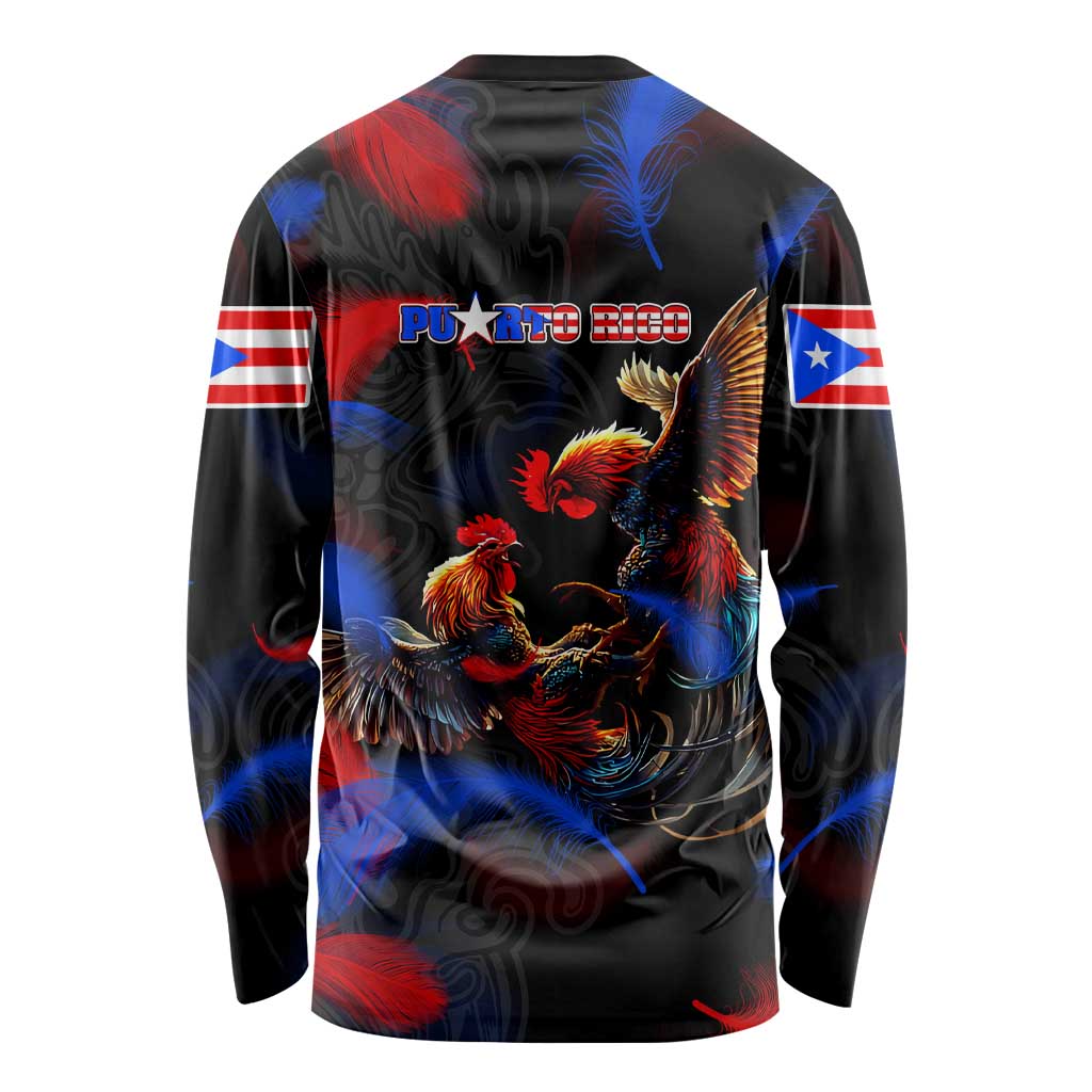 Puerto Rican Rooster Long Sleeve Shirt Puerto Rico Pride and Power Spirit