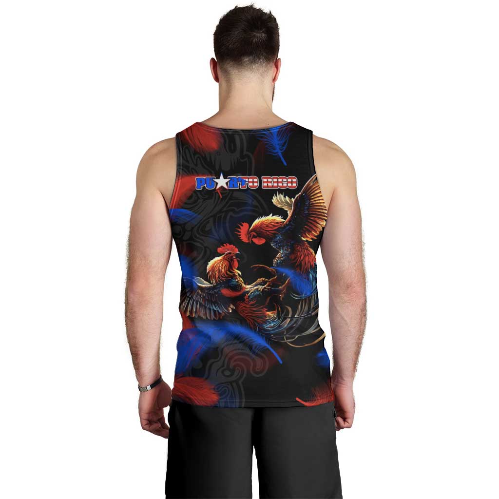 Puerto Rican Rooster Men Tank Top Puerto Rico Pride and Power Spirit