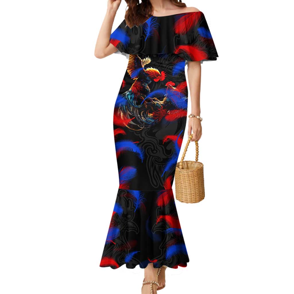 Puerto Rican Rooster Mermaid Dress Puerto Rico Pride and Power Spirit