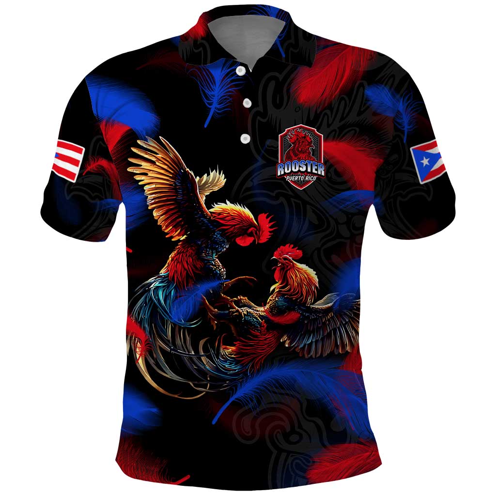 Puerto Rican Rooster Polo Shirt Puerto Rico Pride and Power Spirit
