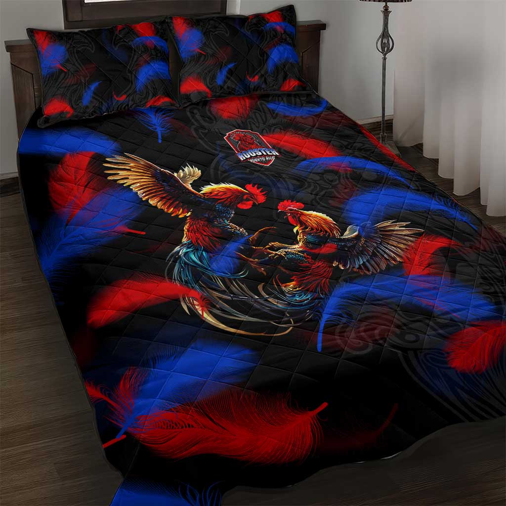Puerto Rican Rooster Quilt Bed Set Puerto Rico Pride and Power Spirit