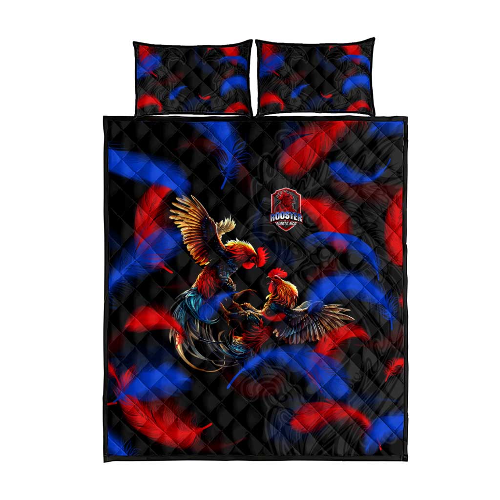 Puerto Rican Rooster Quilt Bed Set Puerto Rico Pride and Power Spirit
