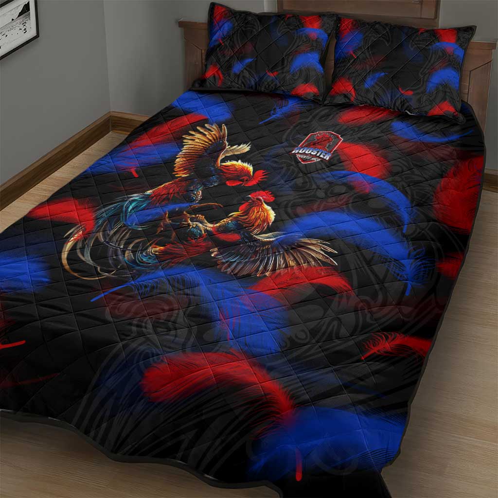 Puerto Rican Rooster Quilt Bed Set Puerto Rico Pride and Power Spirit