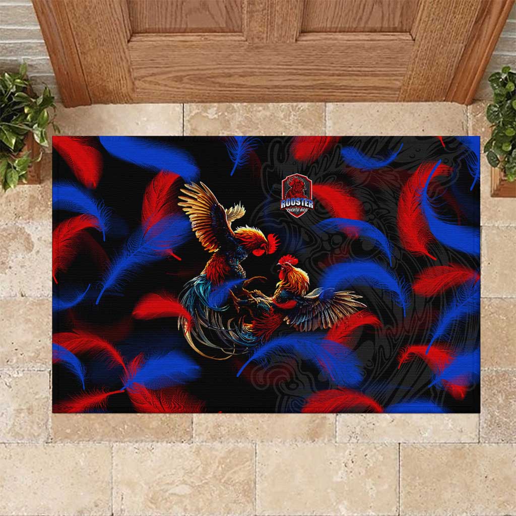 Puerto Rican Rooster Rubber Doormat Puerto Rico Pride and Power Spirit