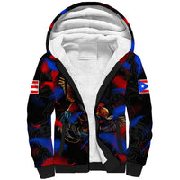 Puerto Rican Rooster Sherpa Hoodie Puerto Rico Pride and Power Spirit