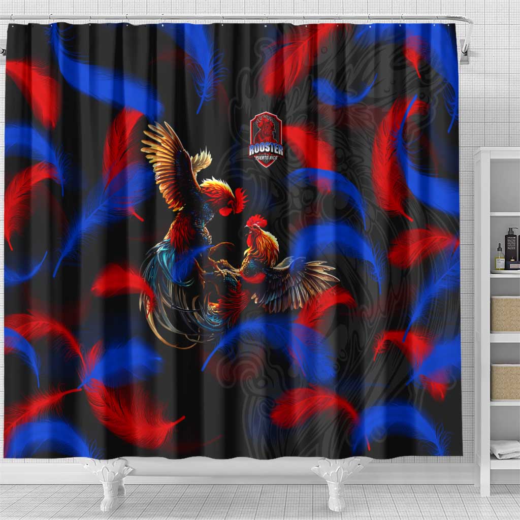 Puerto Rican Rooster Shower Curtain Puerto Rico Pride and Power Spirit