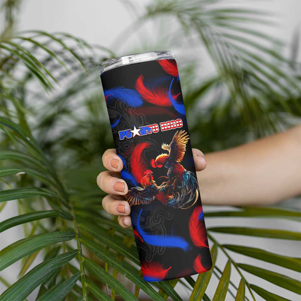 Puerto Rican Rooster Skinny Tumbler Puerto Rico Pride and Power Spirit