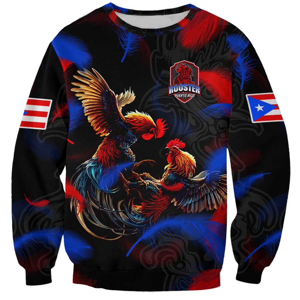 Puerto Rican Rooster Sweatshirt Puerto Rico Pride and Power Spirit